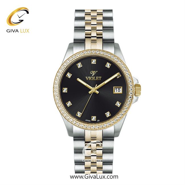 ساعت مچی اورجینال زنانه ویولت VIOLET نقره ای-طلایی | طلایی-نقره ای| مشکی| کد رفرنس 0641/2 سایز متوسط